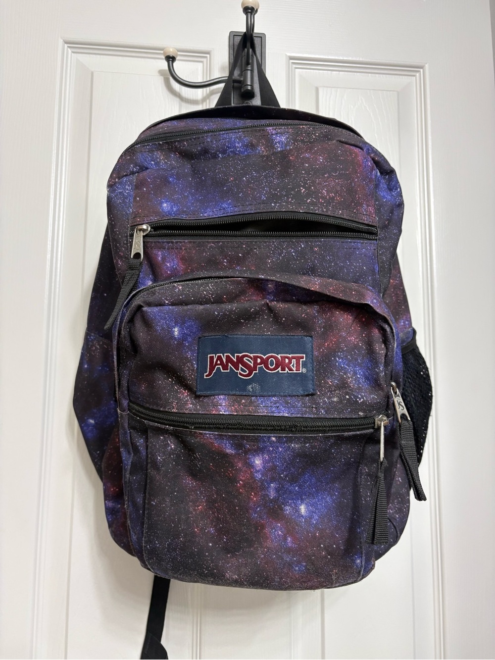 Jansport Galaxy Print Backpack in Black, Purple and Blue